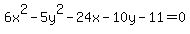 6x%5E2-5y%5E2-24x-10y-11=0