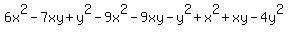 6x%5E2-7xy%2By%5E2-9x%5E2-9xy-y%5E2%2Bx%5E2%2Bxy-4y%5E2%29