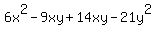 6x%5E2-9xy%2B14xy-21y%5E2