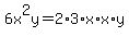 6x%5E2y=2%2A3%2Ax%2Ax%2Ay