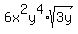 6x%5E2y%5E4%2Asqrt%283y%29
