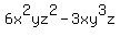 6x%5E2yz%5E2-3xy%5E3z