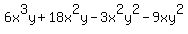 6x%5E3y%2B18x%5E2y-3x%5E2y%5E2-9xy%5E2
