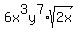 6x%5E3y%5E7%2Asqrt%282x%29+