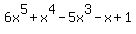 6x%5E5%2Bx%5E4-5x%5E3-x%2B1