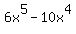 6x%5E5-10x%5E4