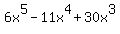 6x%5E5-11x%5E4%2B30x%5E3