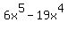 6x%5E5-19x%5E4