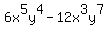 6x%5E5y%5E4+-12x%5E3y%5E7
