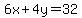 6x+%2B+4y=+32