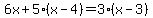 6x+%2B+5%28x-4%29+=+3%28x-3%29