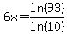 6x+=+ln%2893%29%2Fln%2810%29