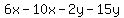 6x+-+10x+-+2y+-+15y