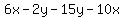 6x+-+2y+-+15y+-+10x