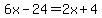 6x-+24+=2x%2B4+