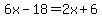 6x-18=2x%2B6