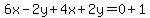 6x-2y%2B4x%2B2y=0%2B1
