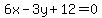 6x-3y%2B12+=+0
