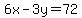 6x-3y=72