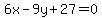 6x-9y%2B27=0