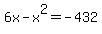 6x-x%5E2=-432