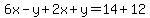 6x-y%2B2x%2By=14%2B12