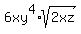6xy%5E4%2Asqrt%28+2xz%29