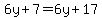 6y%2B7=6y%2B17