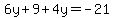 6y%2B9%2B4y=-21