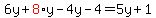 6y%2Bred%288%29y-4y-4=5y%2B1