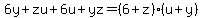 6y%2Bzu%2B6u%2Byz=%286%2Bz%29%28u%2By%29