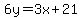 6y=%2B3x%2B21