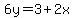 6y=3%2B2x