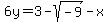 6y=3-sqrt%28-9%29-x