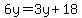 6y=3y%2B18