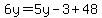 6y=5y-3%2B48