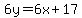 6y=6x%2B17