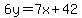 6y=7x%2B42
