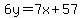6y=7x%2B57