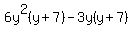 6y%5E2%28y%2B7%29-3y%28y%2B7%29