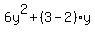 6y%5E2%2B%283-2%29y