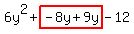 6y%5E2%2Bhighlight%28-8y%2B9y%29-12