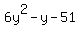 6y%5E2+-+y+-+51