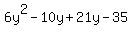 6y%5E2-10y%2B21y-35