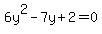 6y%5E2-7y%2B2=0