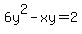 6y%5E2-xy=2
