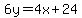 6y+=+4x%2B24