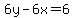 6y-6x=6