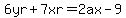 6yr%2B7xr=2ax-9