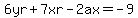 6yr%2B7xr-2ax=-9